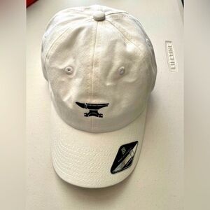 White Ball-cap With Slide Buckle Adjustable Backing